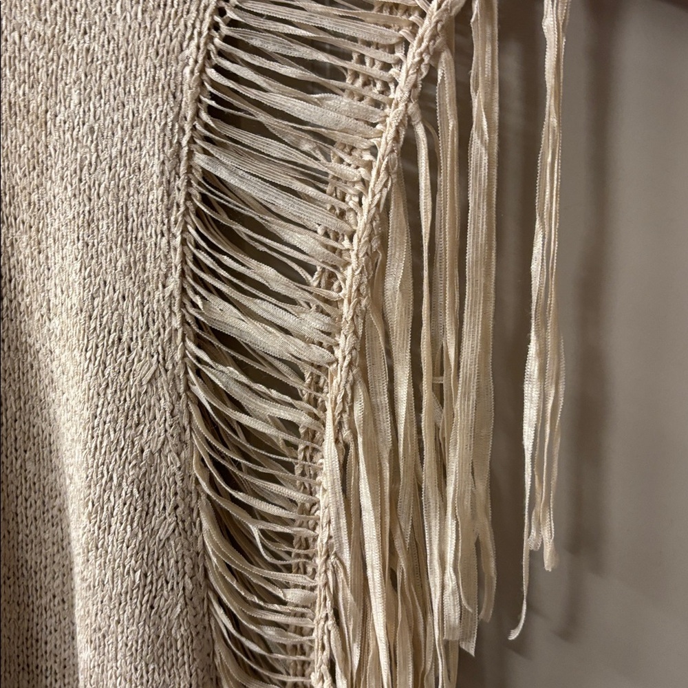 Chico's Lace Fringe Knit Top
